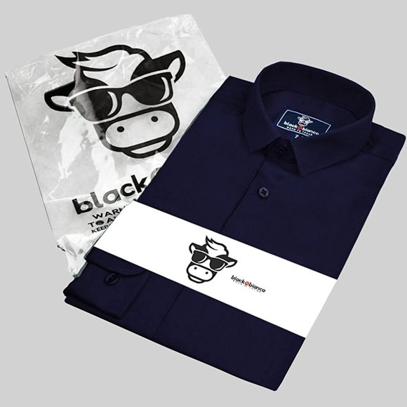 Boys Signature Sateen Long Sleeve Dress Shirt Navy - Picture 3 of 3